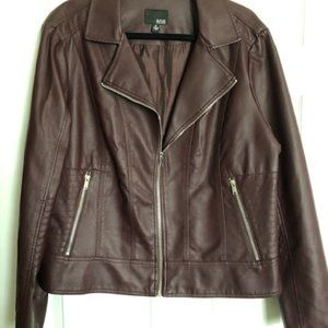 Faux Brown Leather Jacket - XL